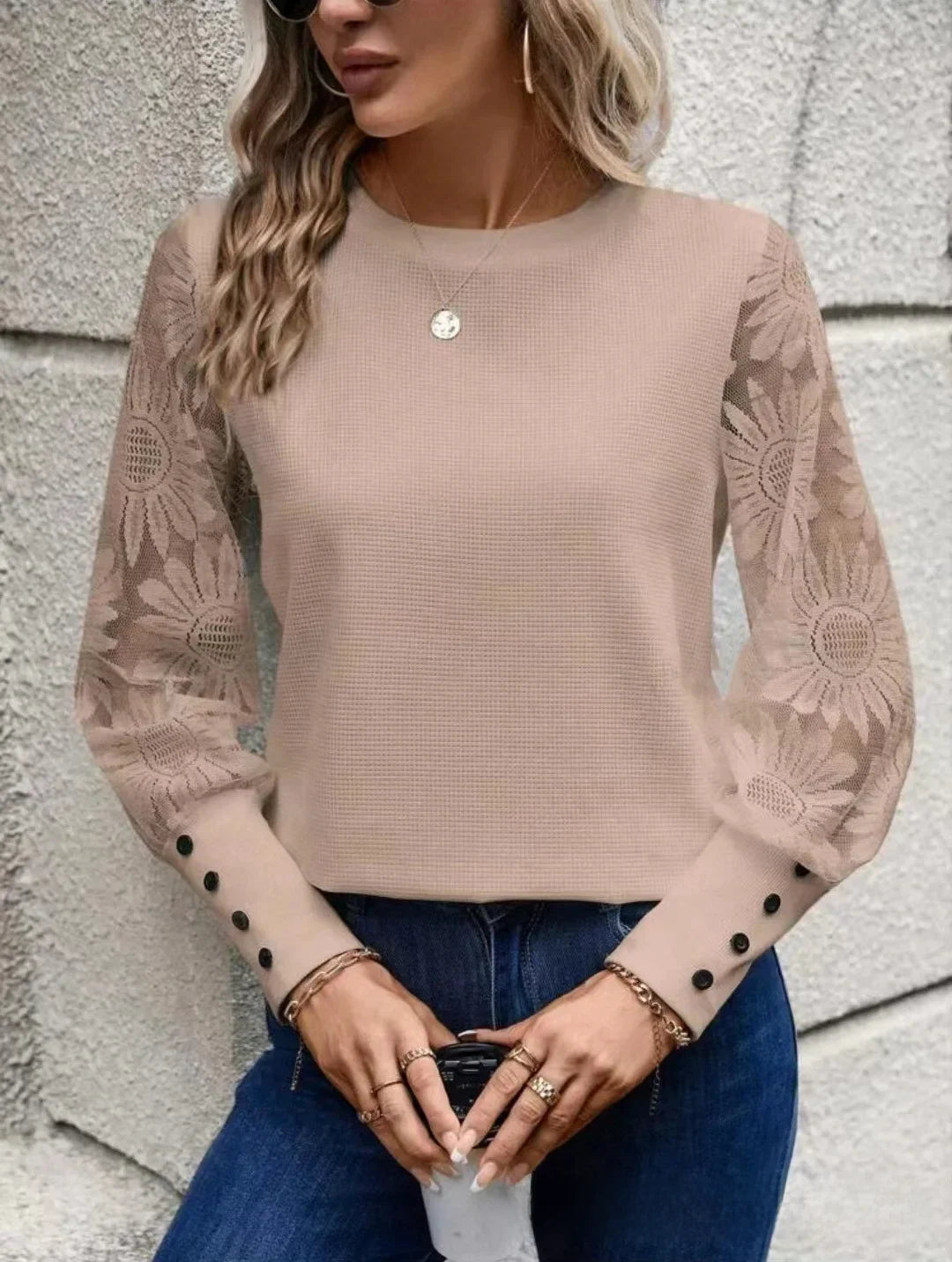 2024 Amazon Independent Station Explosion Women's Clothing Wahl Checks Button Women's Shirt Crew Neck T-shirts