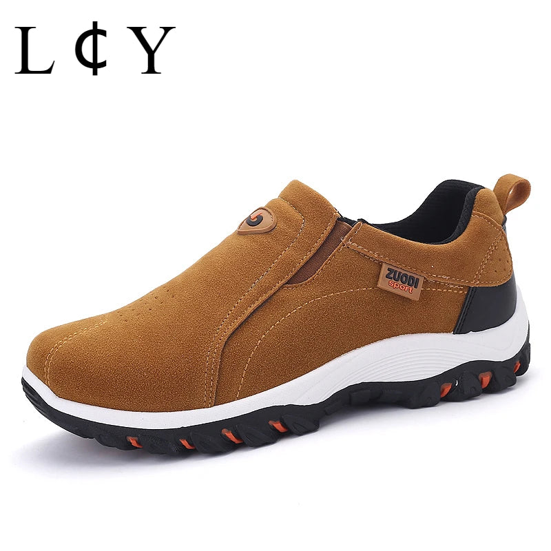 Mokasyny Męskie Skórzane Casual Slip-On