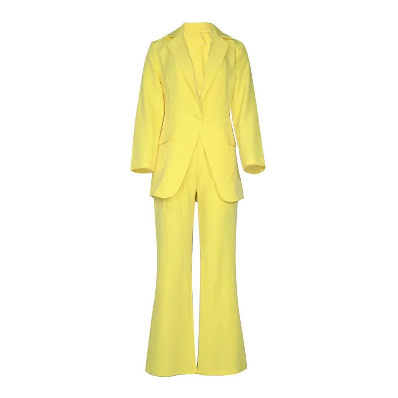 ZL1396 Autumn New Cross-Border Women's Fashion Elegant Long Sleeves Suit Straight-Leg Trousers Suit Already In Stock