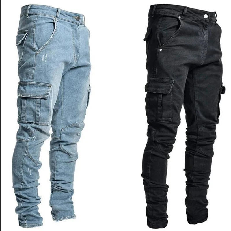Męskie jeansy cargo slim
