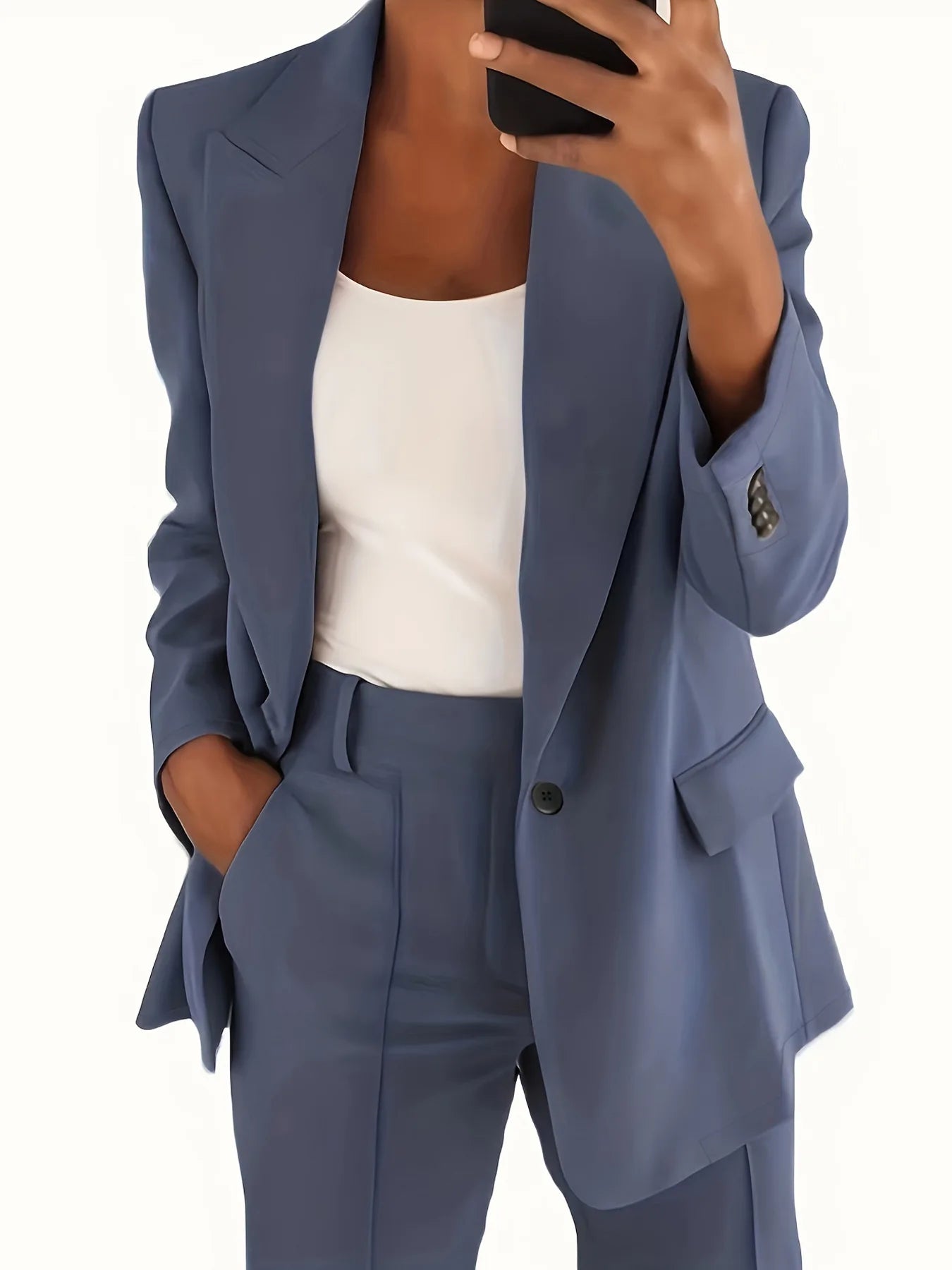 2025 S-5XL Women's Blazer Casual Long-sleeved Top Solid Color Suit Collar Button Simple Temperament Commuter Plus Size Blazer