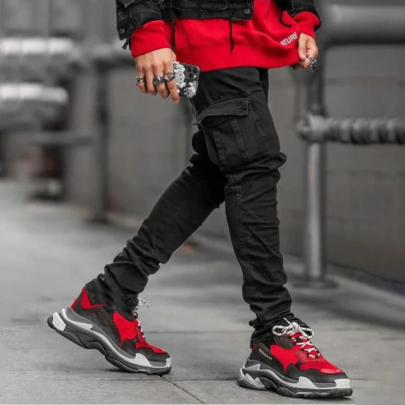 Męskie jeansy cargo slim