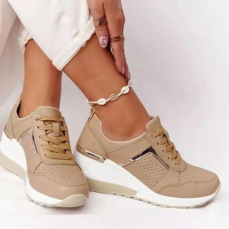 2022 New Women Chunky Sneakers Solid Color Platform Shoes Thick Bottom Zipper Women's Vulcanized Shoes Sneakers Zapatos De Mujer
