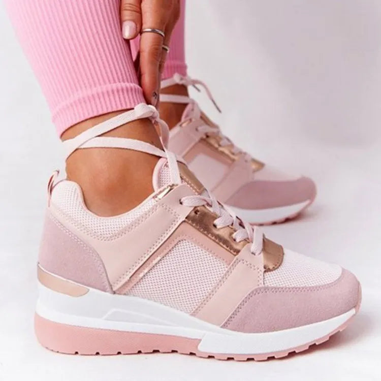 2022 New Women Chunky Sneakers Solid Color Platform Shoes Thick Bottom Zipper Women's Vulcanized Shoes Sneakers Zapatos De Mujer
