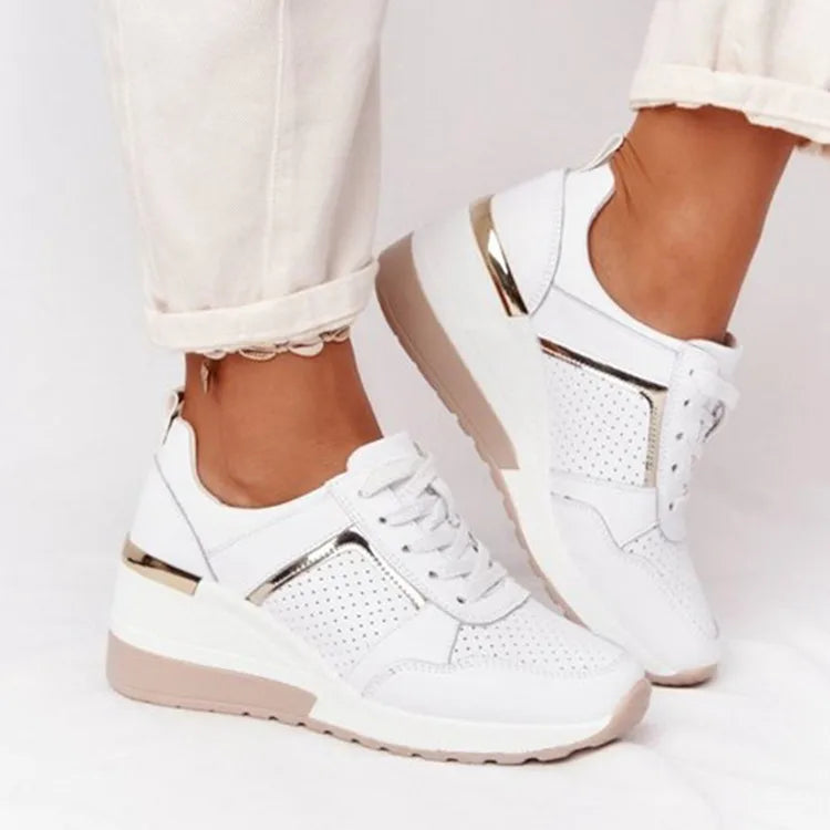 2022 New Women Chunky Sneakers Solid Color Platform Shoes Thick Bottom Zipper Women's Vulcanized Shoes Sneakers Zapatos De Mujer