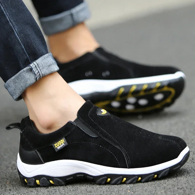Mokasyny Męskie Skórzane Casual Slip-On