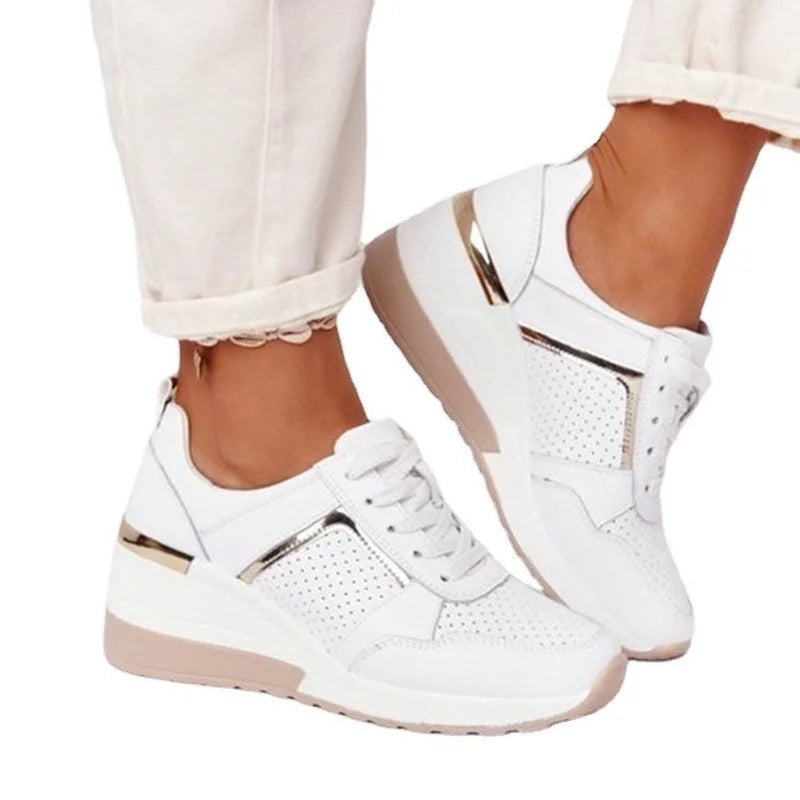 2022 New Women Chunky Sneakers Solid Color Platform Shoes Thick Bottom Zipper Women's Vulcanized Shoes Sneakers Zapatos De Mujer