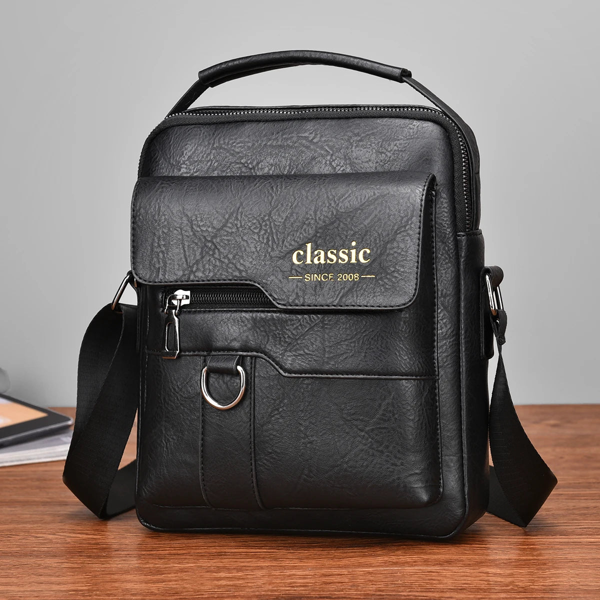 2024 New Luxury Brand Men Crossbody Bag Leather Shoulder Bag For Men Handbags Brown Business Large Capacity Messenger Side Bags