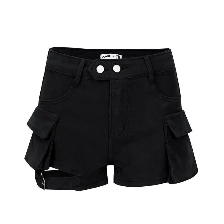 Szorty Damskie Jeansowe High Waist z Kieszeniami