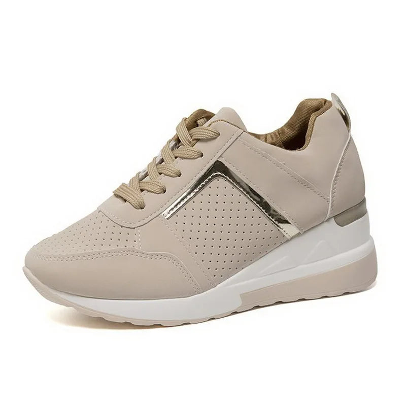 2022 New Women Chunky Sneakers Solid Color Platform Shoes Thick Bottom Zipper Women's Vulcanized Shoes Sneakers Zapatos De Mujer