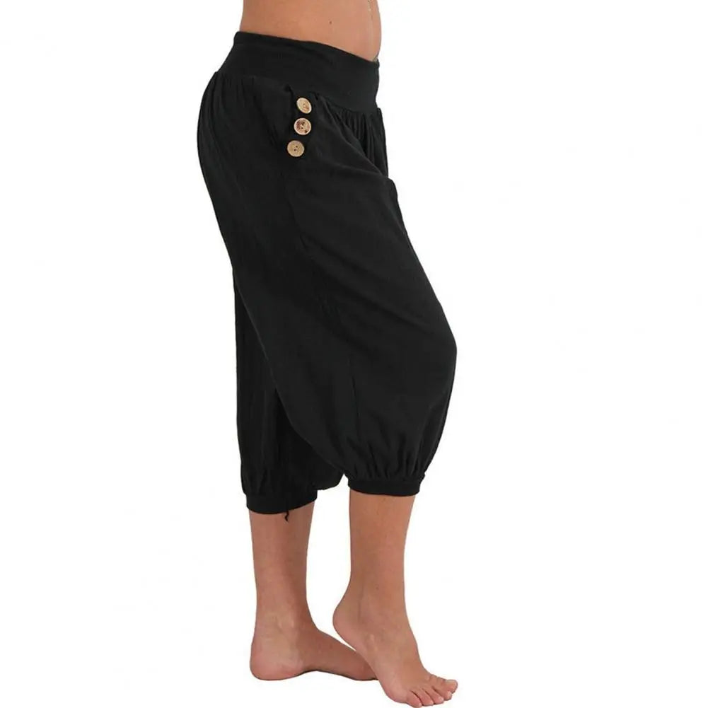Women Pants Lantern Shape Loose Casual Harem Pants Solid Color Bloomers Trousers Sports Female Pants