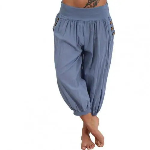 Women Pants Lantern Shape Loose Casual Harem Pants Solid Color Bloomers Trousers Sports Female Pants