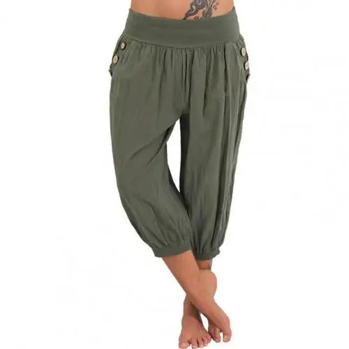 Women Pants Lantern Shape Loose Casual Harem Pants Solid Color Bloomers Trousers Sports Female Pants