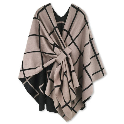 Poncho damskie zimowe akrylowe