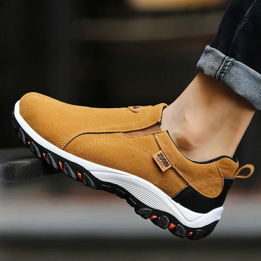 Mokasyny Męskie Skórzane Casual Slip-On