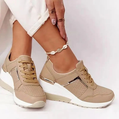 Buty damskie sznurowane PU z kolorowymi wstawkami