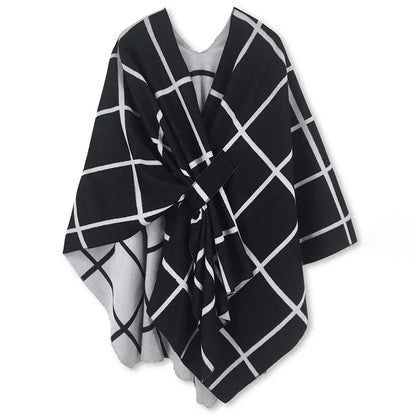 Poncho damskie zimowe akrylowe