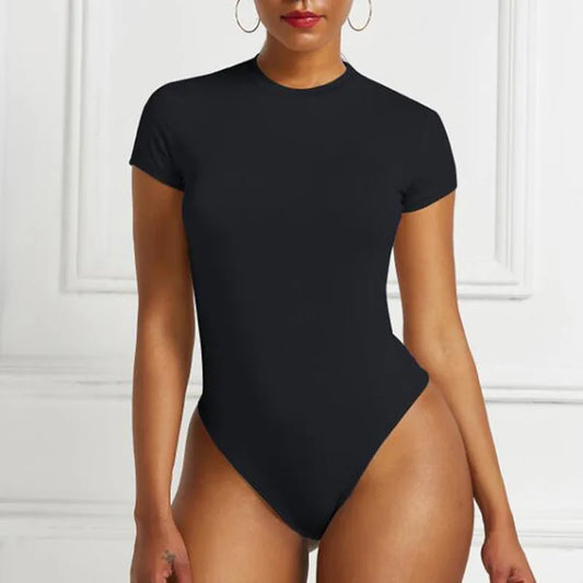 Body Damskie Slim Fit Jednokolorowe