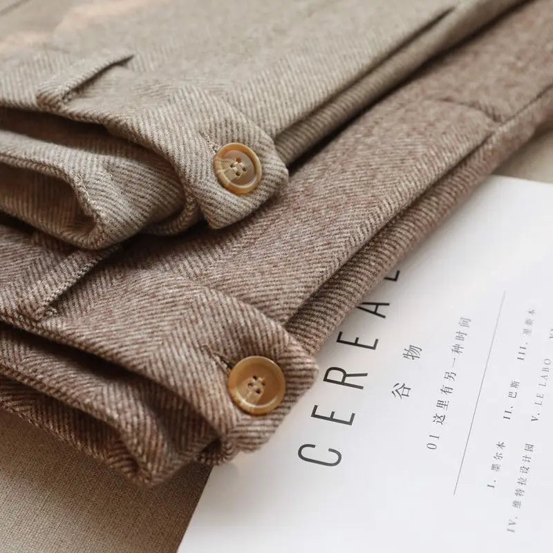 High Waist Women Suit Pants Office Ladies Harem Pencil Pants Korean Fashion Trousers Casual Button Loose Female Khaki Pants New