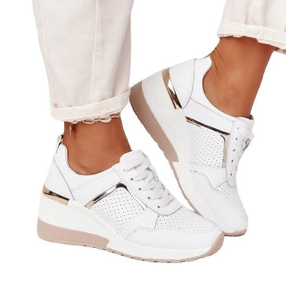 Buty damskie sznurowane PU z kolorowymi wstawkami