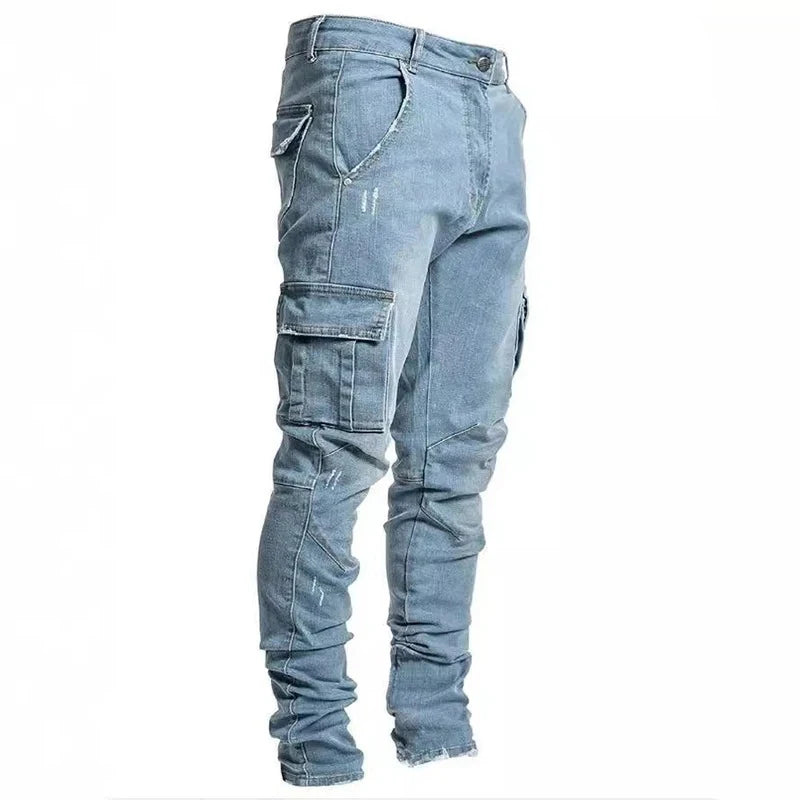 Męskie jeansy cargo slim