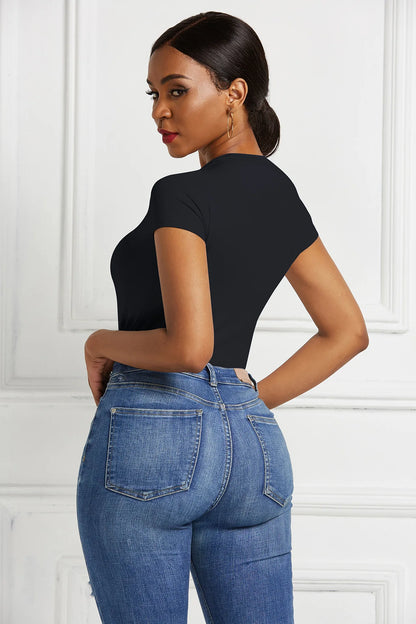Body Damskie Slim Fit Jednokolorowe